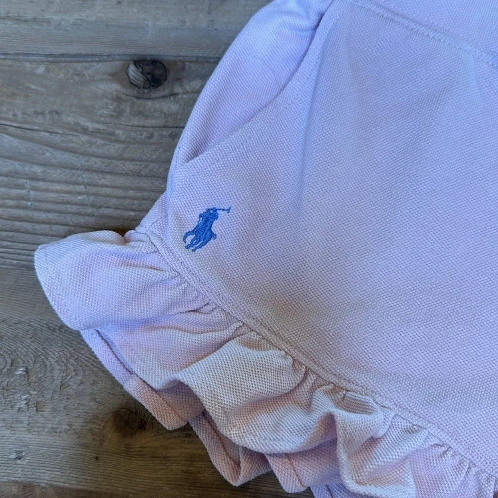 Ralph Lauren Girls Ruffled Cotton Mesh Shorts Size M (8-10)